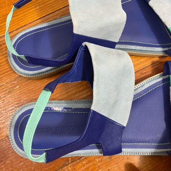 Kelsi Dagger Women’s Size 9 Brooklyn Rogan Sandals Blue Slingback Flats Suede - Picture 9 of 10